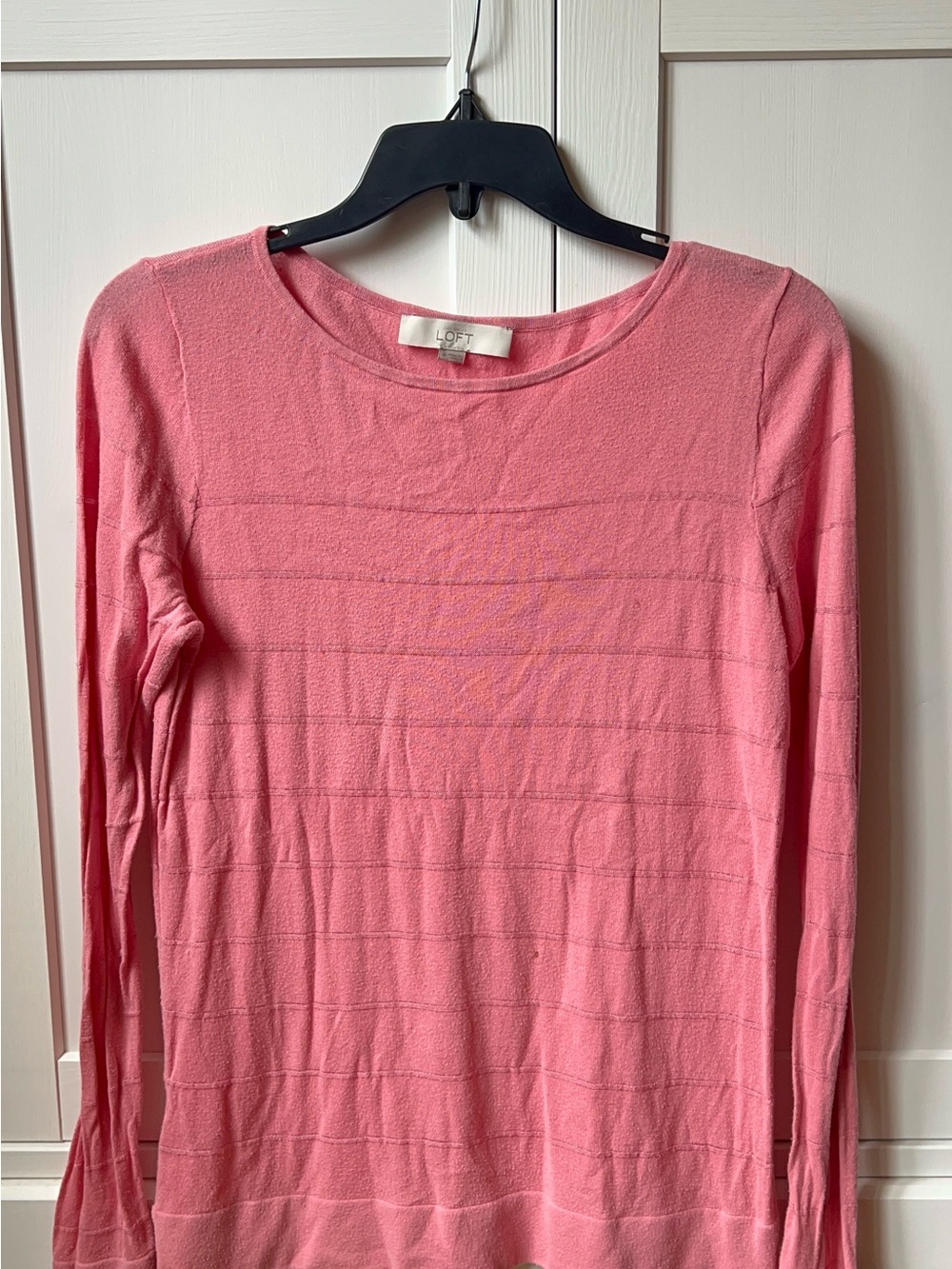 LOFT Pink Crewneck Lightweight Knit Sweater